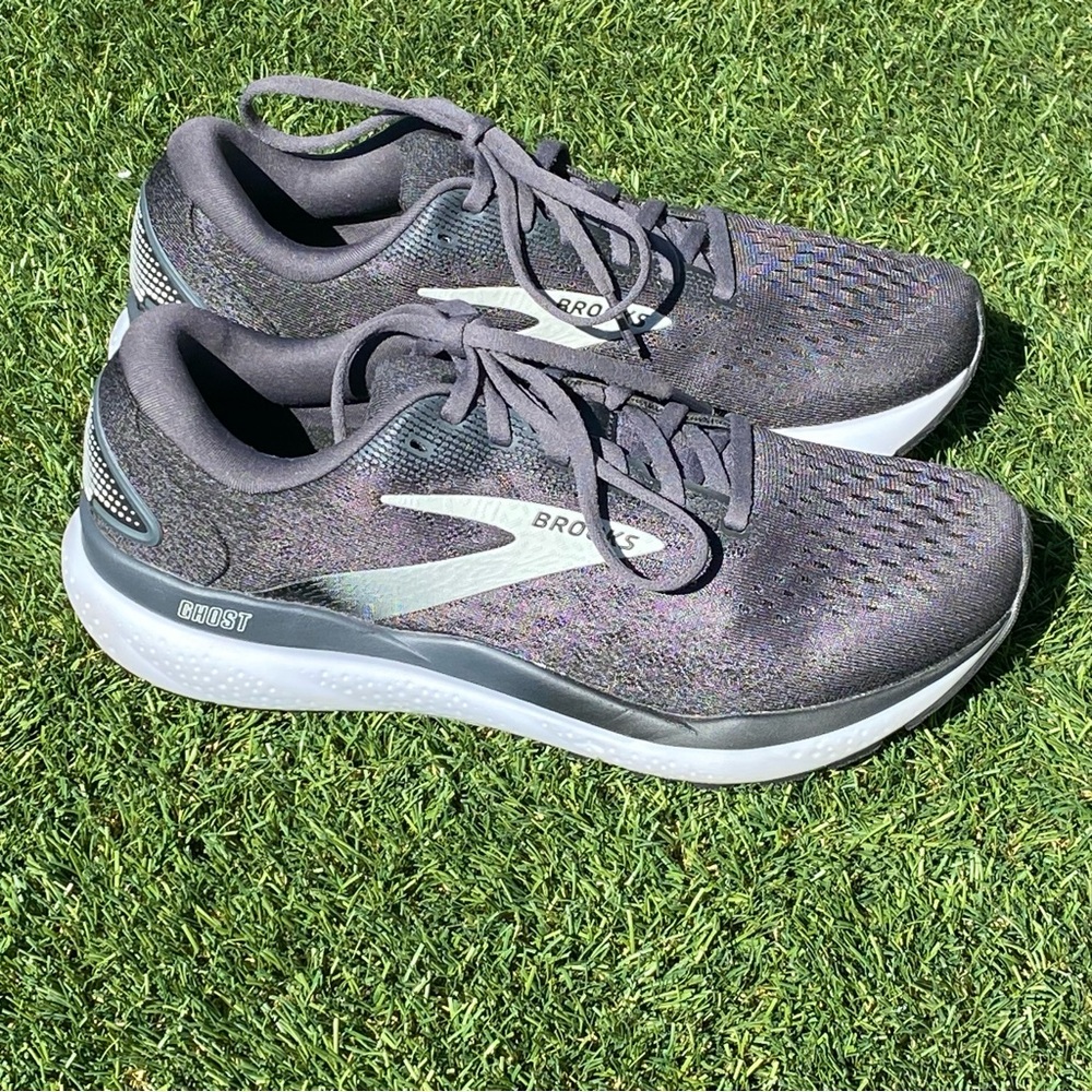 Brooks Ghost 16 Neutral Running Shoe Black/Grey/White 8 Medium - Picture 6 of 11